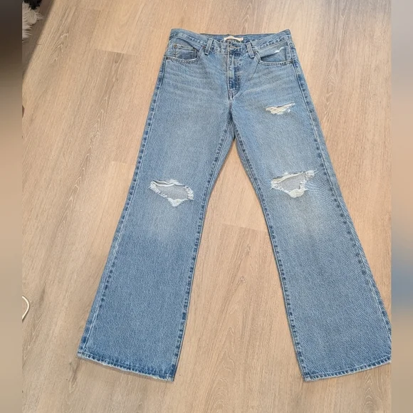 Levis Baggy Bootcut Denim Jeans Size 27 - Picture 4 of 11